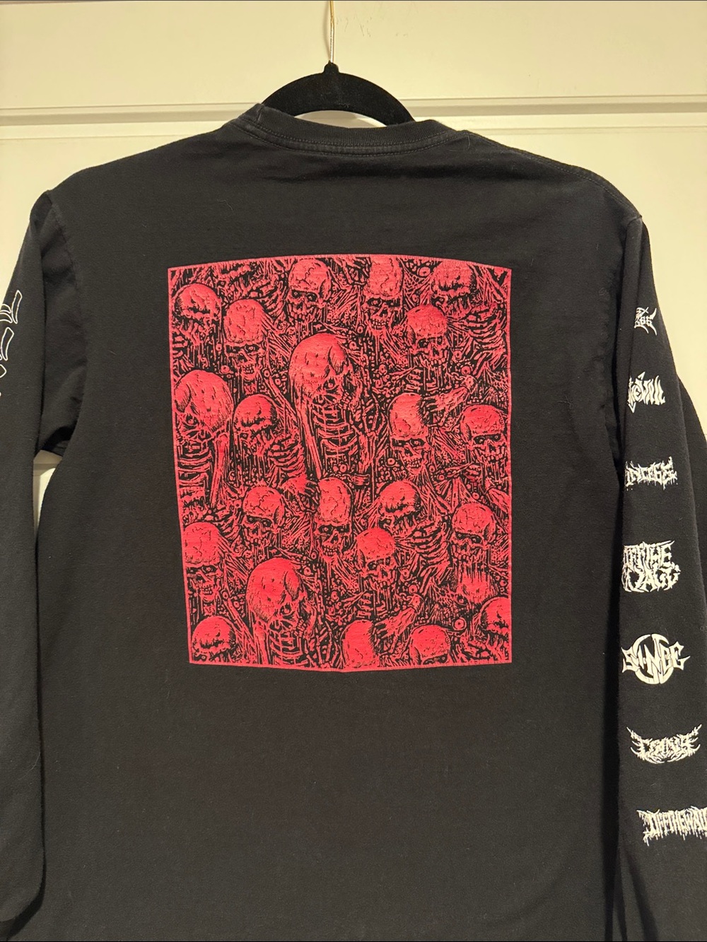 Vans Black Long Sleeve Tee with White Sleeve Logos